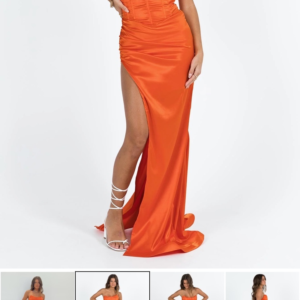 NWT Princess Polly Tyree Strapless Maxi Dress Orange size 8 - Picture 6 of 13